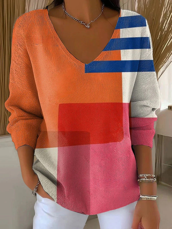 Julienne™ | Farbenfroher Pullover mit V-Ausschnitt