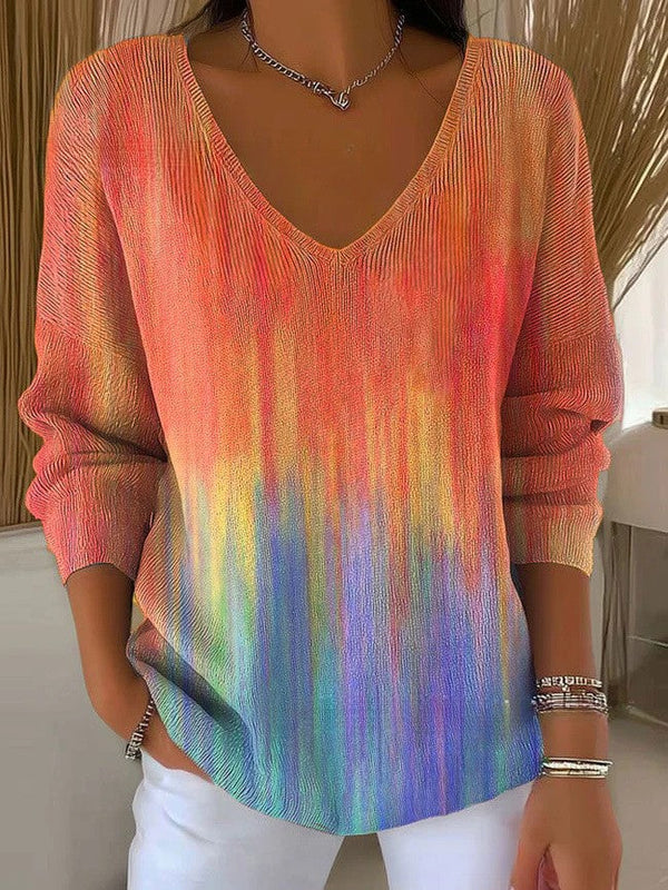 Julienne™ | Farbenfroher Pullover mit V-Ausschnitt