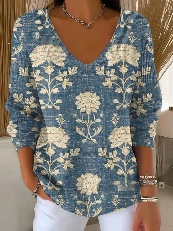 Julienne™ | Farbenfroher Pullover mit V-Ausschnitt