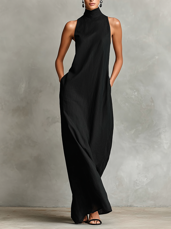 Chiara | Maxi-Kleid mit hohem Kragen