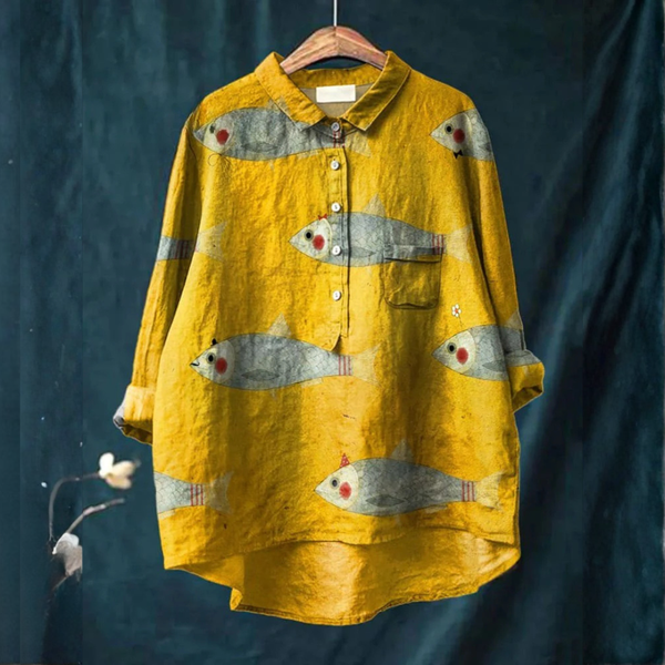 Ava | Verspielt Fishemuster Shirt