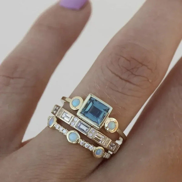 Retro Blauer Ring