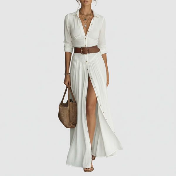 Suzanne - Maxi-kleid mit Reverskragen